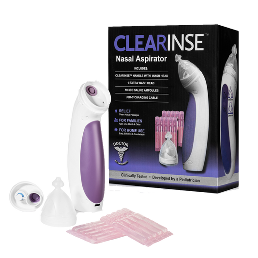 Safely and effectively clear nasal congestion with the CLEARinse combo starter kit